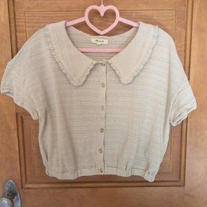 Madewell * Ruffled Collared Crop Top Sz M